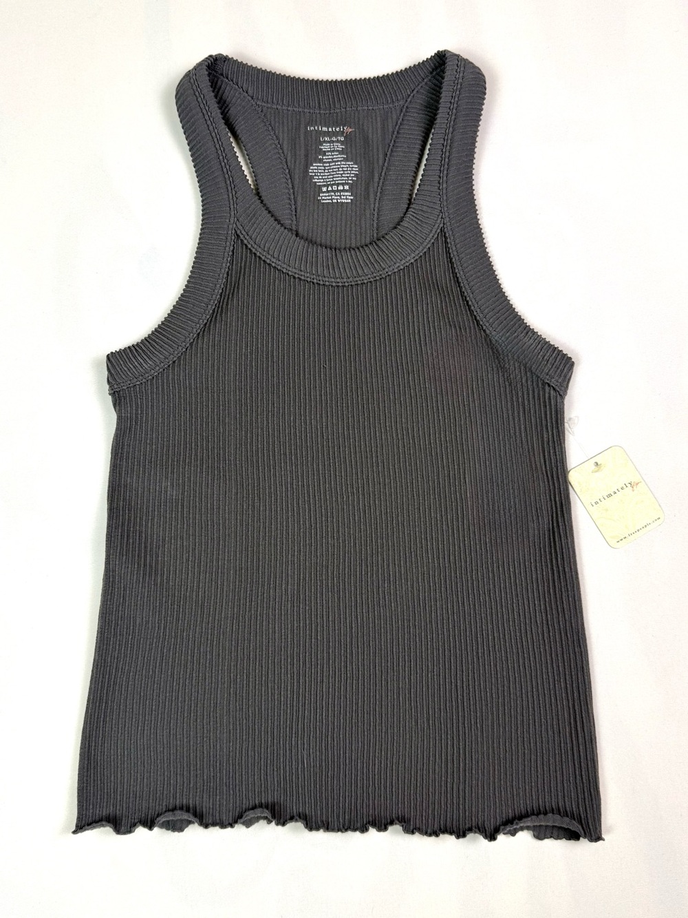 NWT Free People Intimately Ribbed Seamless Racerback Tank Gray L/XL